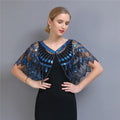 1920S European and American Retro Party Banquet Wedding Dress Cape Evening Gown Sequin Shawl Scarf for Lady