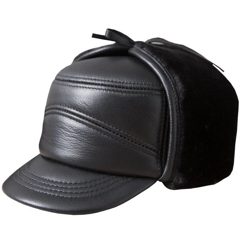 X1754 Genuine Leather for Peaky Blinders Hat Warm Truckers Hat for Casual Daily Outdoor and Travel Use