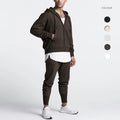 Men's Winter Solid Streetwear Drawstring Training Sets Fleece Hooded Sweatpants Jacket Zipper Joggers Tracksuits