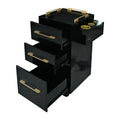 Solid Wood Three-Layer Tool Car Hair Salon Trolley for Hairdressing Trolley Storage Cabinet Tools Tattoo Cart Living Room