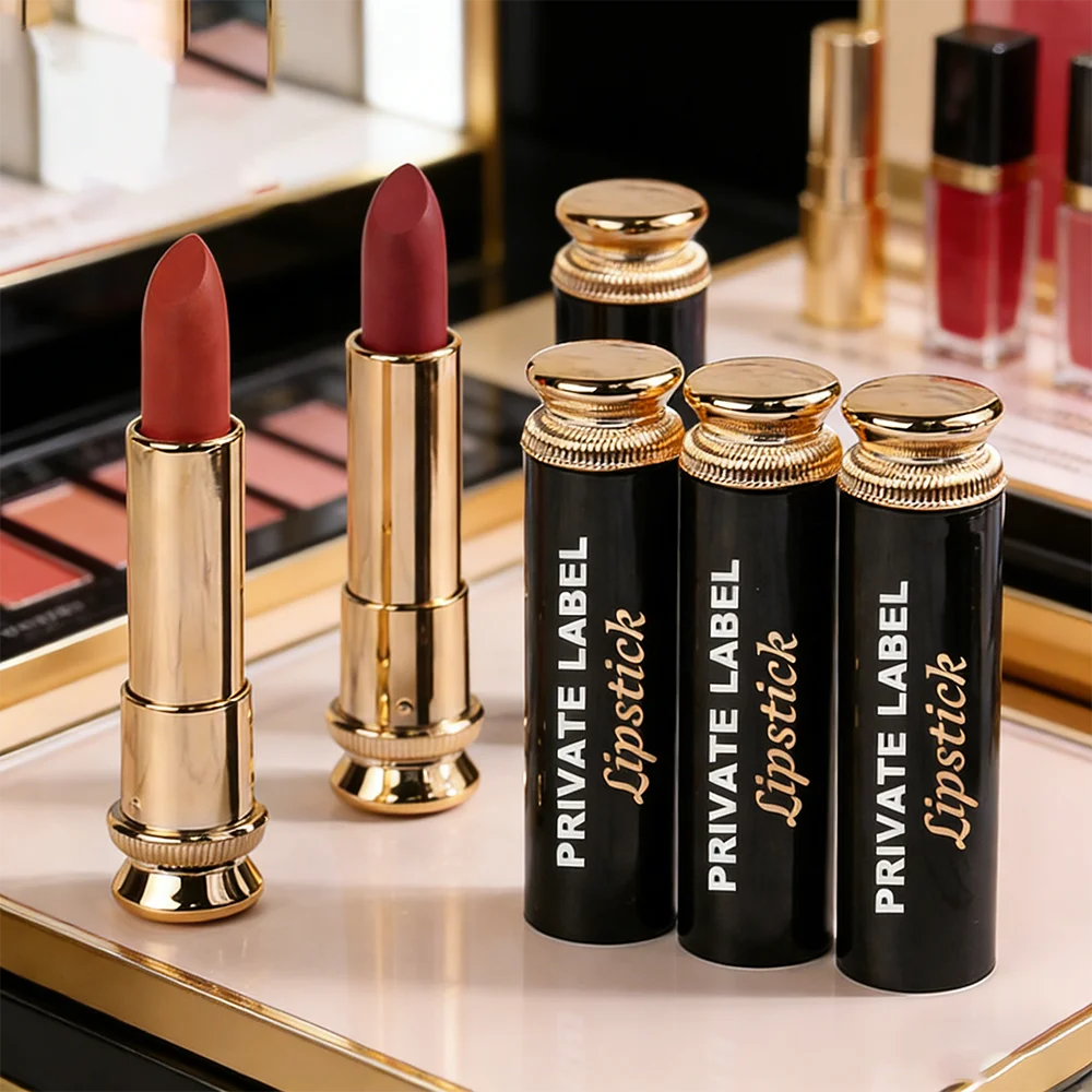 2023 Luxury Private Label Lipstick Matte Lipstick Long Lasting Waterproof Lipstick Bling Wholesale