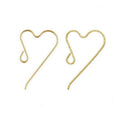 2023 New 14K Gold Filled Heart Shaped Hoop Earring Hooks Type for Diy Jewelry Making