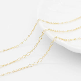 DIY Brass Jewelry Chain 14K Plated Color-preserving Handmade Chain O-shaped Chain Simple Fashion Bracelet