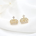 DIY Jewelry Earrings Accessories Zircon Crown Brass Needle Studs 14K Gold Plated Three Leaf Flower Women's Anniversary Earrings