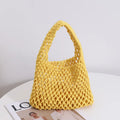 Handmade Cotton Woven Bag Purse for Women Fashionable Portable Summer Beach Handbag with Customized Color and Logo