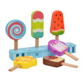 Wood Kitchen Accessories Educational Real Mini Pretend Role Paly Kids Wooden Ice Cream Toy Set to Play