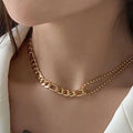 Joolim Jewelry 18K Gold Plated Figaro Chain Beads Choker Necklace Stainless Steel Jewelry Wholesale
