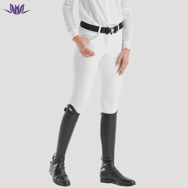 New OEM Recyclable Women Equestrian Custom Logo High Waist Horse Riding Breeches With Pocket