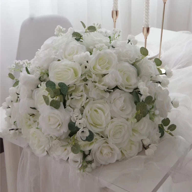 SZ04279 Artificial Ball Flowers Customized Wedding Table Centerpiece Flower 50cm White  Artificial  Flowers for Centerpiece