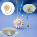 Rotating Necklaces Rings DIY  Jewelry Sets Titanium Steel Zircon Rotatable Sunflower Clover Anxiety Fidget Spinning Necklace