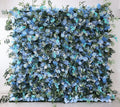 E Floral Backdrop Panel Roll up Fabric Artificial Silk Hydrangea Dusty Blue Rose Flower Wall for Wedding Decor Shop Rental Sale