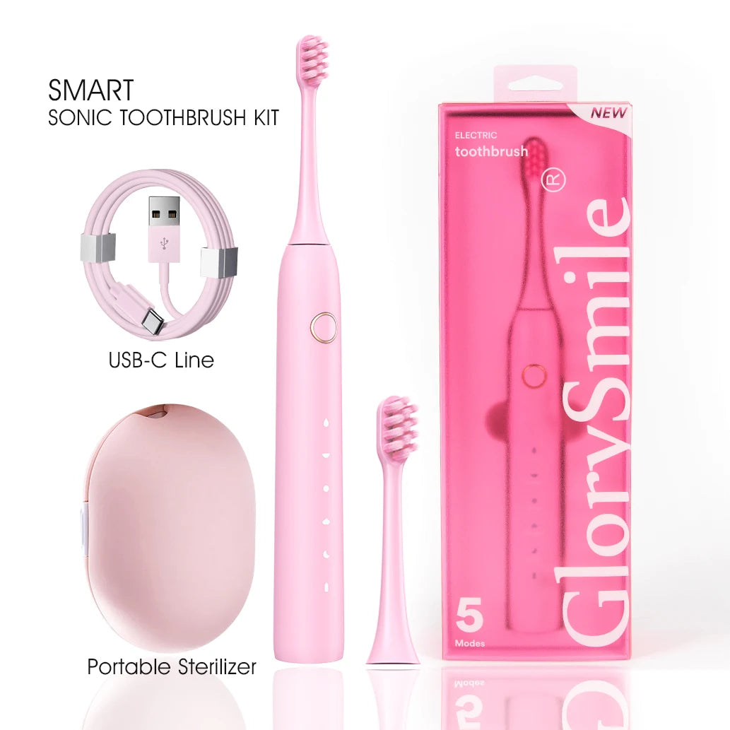 Premium Toothbrush Kit for Sensitive Teeth TYPE-C Port Sonic Electric Toothbrush and Toothbrush Sterilizer Travel Case