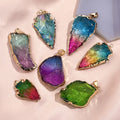 Wholesale Natural Chakra Gemstones JewelryRough Crystal Stone Charm PendantCustom Assorted Shape Pendants for Jewelry Making