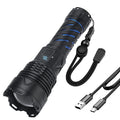 A12 50W White Laser Flashlight 1600LM 300M Zoomable Rechargeable Tactical Light with USB Output