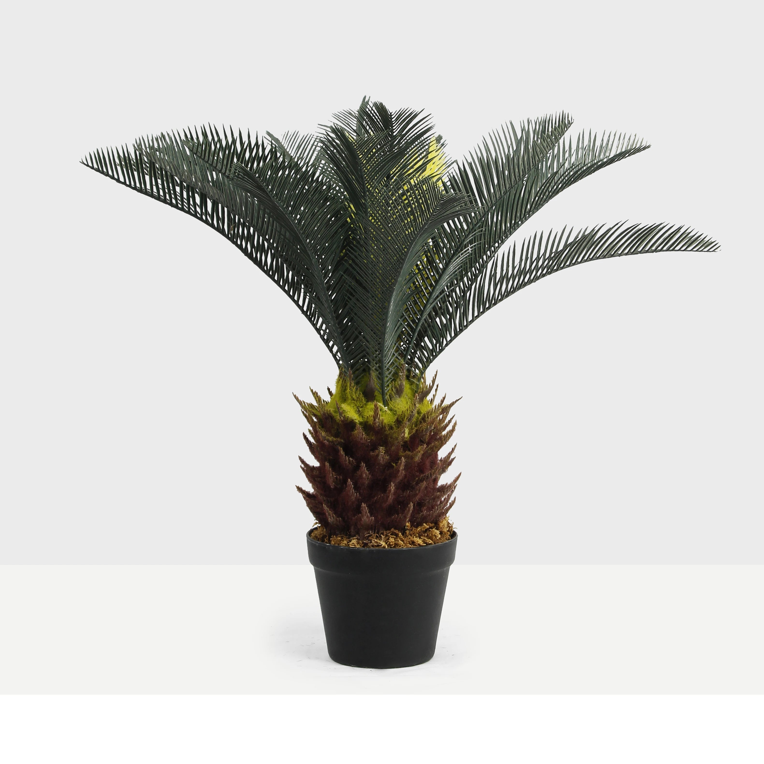 Cheap Price 60CM 2 Feet Tall Fake Tree Potted Artificial Bonsai Plants Sago Cycas Artificial Cycas Palm Tree With 21pcs Leaves