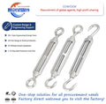 304 Marine Industrial Drop Forged Galvanized Stainless Steel Turnbuckles Open/Closed Adjustable Fasteners Manufacturer