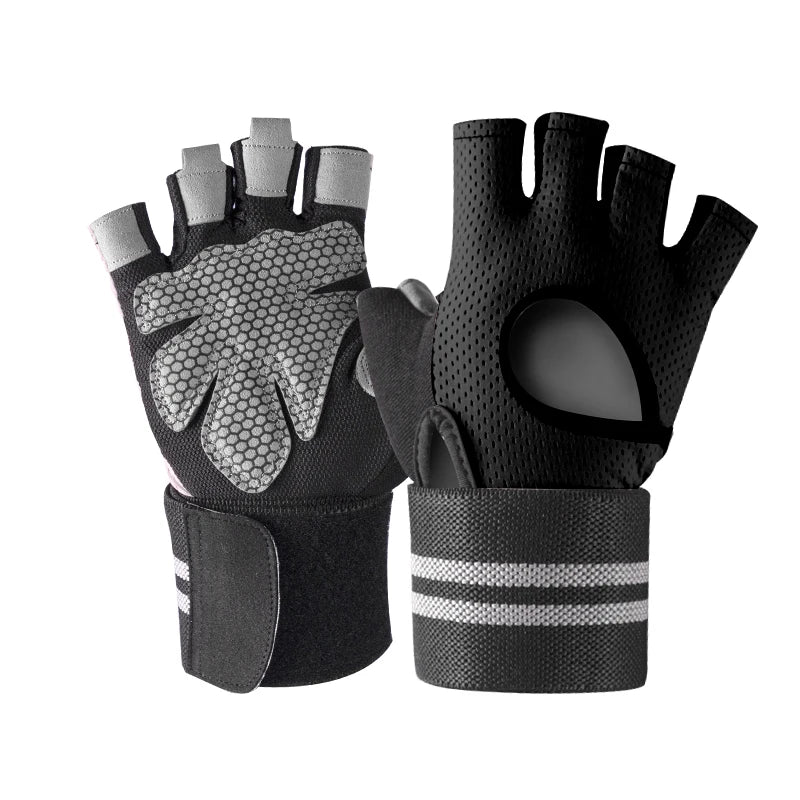 SHIWEI-6046#Bodybuilding Fitness Wrist Wrap Gym Gloves Weightlifting Sports Gloves