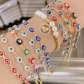 Waterproof Personalized Gold Plated Turkish Stainless Steel Geometric Bead Charm Bangle Bracelets Necklace Boho Jewelry
