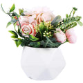 Artificial Flower Bonsai Hydrangea Ceramic Planter Ceramic Flower Pot Crafts Adornment Bonsai for Home Office Table Decoration