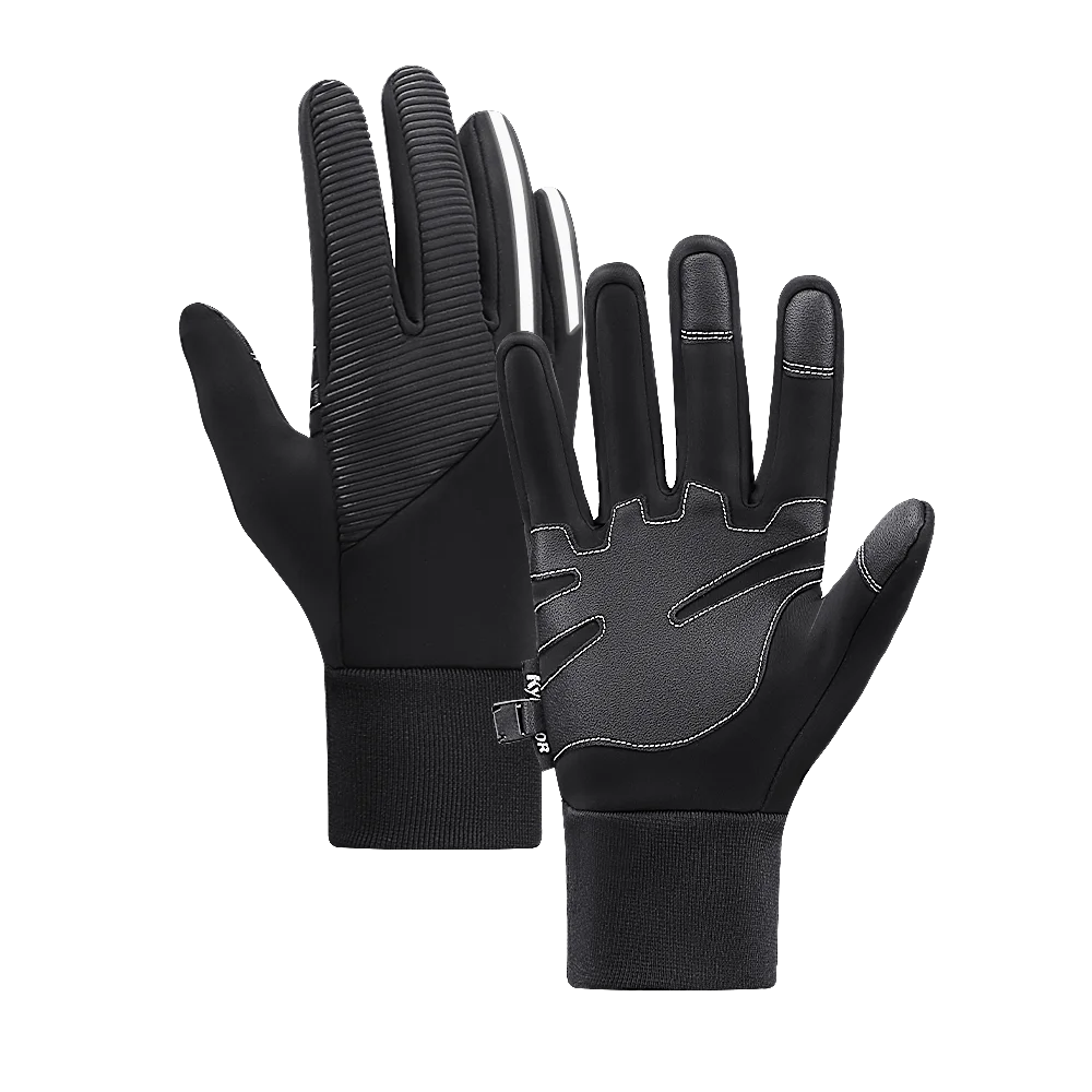 Men Women Bike Cycling Glove Black Waterproof Warm Winter Gloves for Riding Hiking Climbing Camping