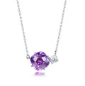 Kirin Women's Trendy 925 Silver CZ Necklace with Rhodium Plated Zircon Non Tarnish Birthstone Necklace for Weddings and Parties