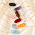Tarnish Free PVD 18k Gold Plating Stainless Steel Natural Geometric Stone Bead Pendants Necklaces