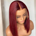 Raw Virgin Transparent 13x4 Lace Frontal Human Hair Wigs180% Remy Straight 99J Colored Bob Wig Human Hair Lace Frontal