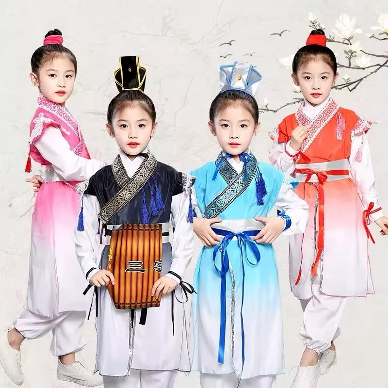Chinese Traditional Costume Children's Three-character Kindergarten Performance Ancient Kids Costume