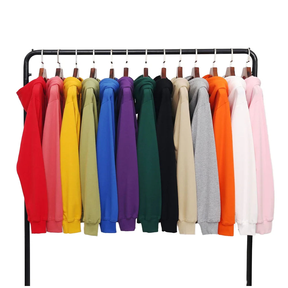Unisex 2025 Autumn Season XL Size Hoodie Wholesale Cotton Plain Dyed Hooded Collar Solid Print Digital Woven Men's Sweatshirt