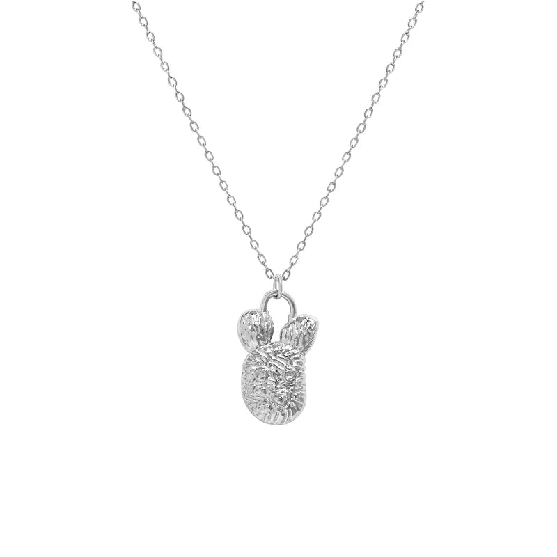 Wuqie 925 Silver Cute Bear Pendant Necklace Special Design Totoro Pendant Necklace