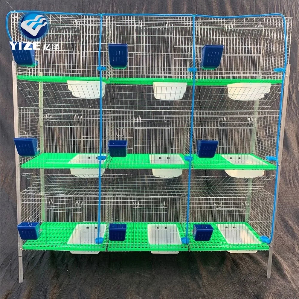 2023 Hot Sales 12 Doors Galvanized Low Carbon Steel Doe Rabbit Cage for Rabbit Breeding Farming