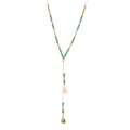DUYIZHAO Handmade Imitates Turquoise Bead Chain Necklace Bohemian Style Choker Necklace Women's Gift Wholesale Jewelry