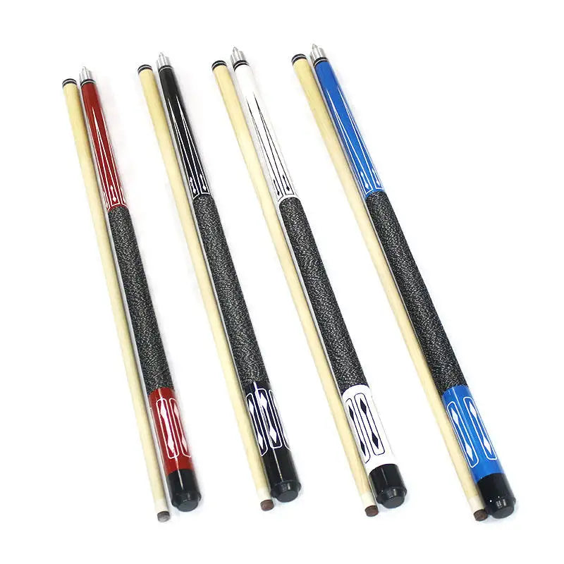 Factory Price 1/2-pc Maple Wood Shaft with Nylon Wire Hand Grip Billiard Cue 57inch 13mm Tip Pool Cue for Sale