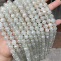 6-12mm Round White Moonstone Natural Stone Loose Beads Strand Gemstone  for Necklace Bracelet Jewelry Making Accessory