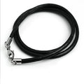 Diy Real Genuine Leather Black Chain Leather Rope Lobster Buckle Leather Buckle Head Lanyard Necklace for Unisex