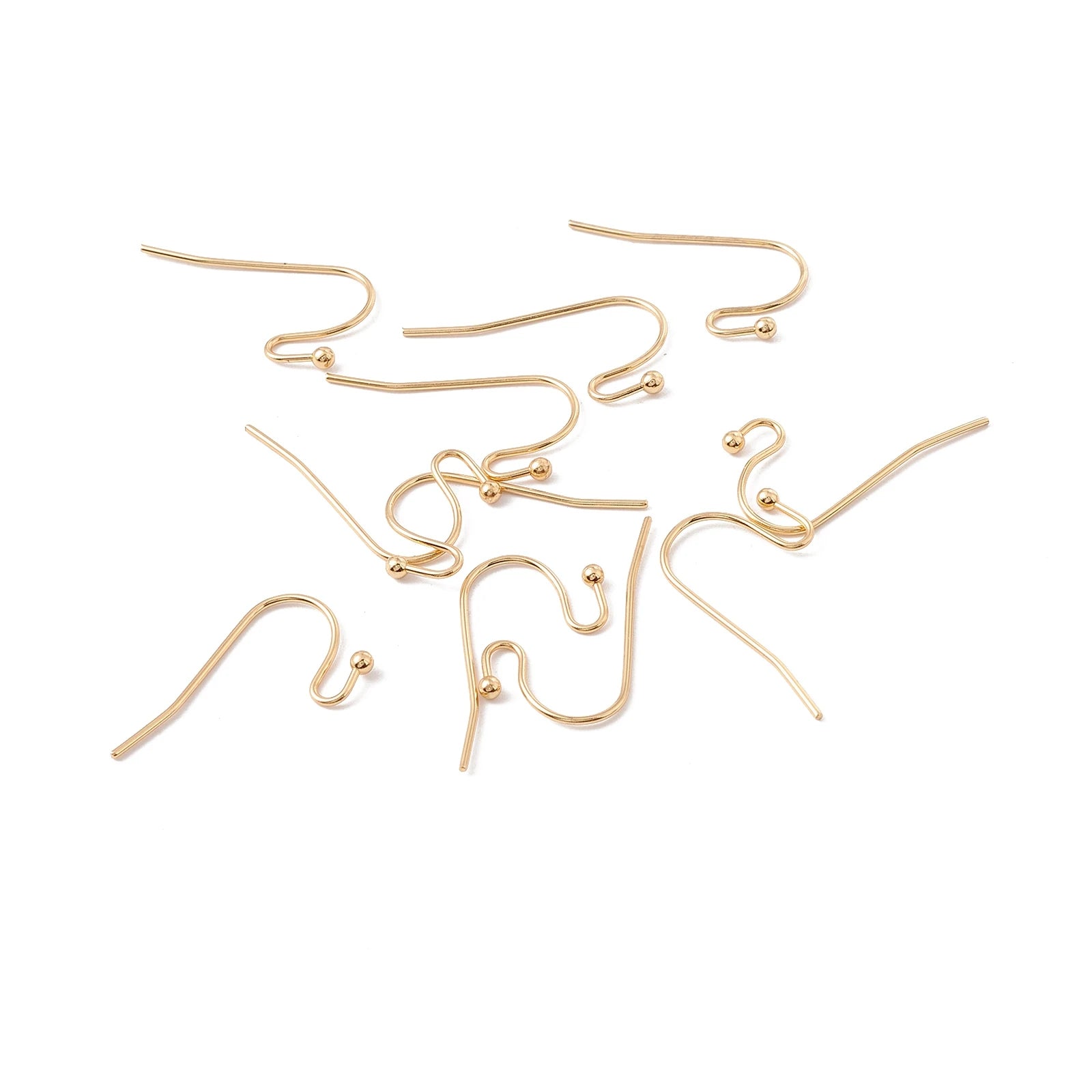 Pandahall 500 Pcs Real 18k Gold Plated & Steel Color 316 Surgical Stainless Steel Ear Wire Earring Hooks