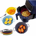 Round Foldable Food Grade Silicone Baking Tray Pan Heat Resistant Reusable Air Fryers Silicone Mold Air Fryer Liner for Airfryer