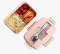 Microwave Heated Biodegradable Stainless Steel Bento Tiffin Box Wheat Straw Dinner Set for Food Packaging Eco-Friendly Lunch