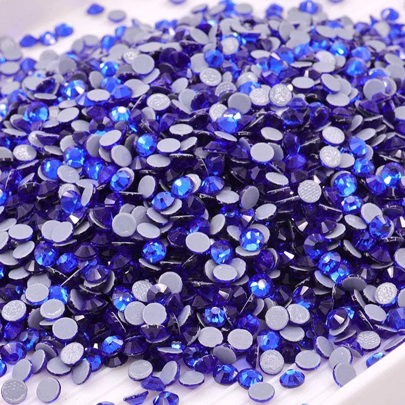 CJ High Quality Hot Fix Loose Flat Back Rhinestones Ss12 Ss16 Ss30 Glass Crystal AB Shiny for Nail Decoration