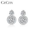 CZCITY Earing Moissanite Wedding 925 Stud Silver Diamond Jewelry New Geometric Luxury Earring Woman