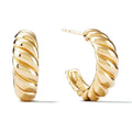 Gemnel Party Jewelry Brass 18k Gold Twisted Rope Croissant Dome Large Hoop Earrings