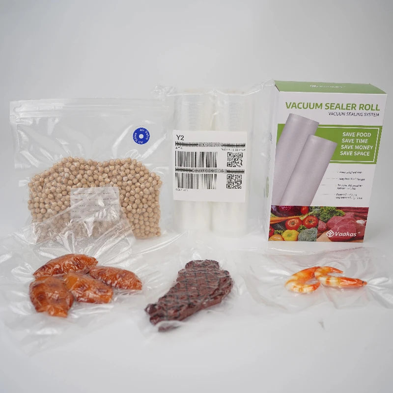 Prettyseal Food Grade BPA-Free 7-Layer PE+PA Clear Vacuum Sealer Bags | ISO Certified | Custom Thickness | Freezer Safe | Oxygen