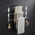 Bath Towel Bars Matte Black Bathroom 3-Tiers Ladder Towel Rails Wall Mounted Towels Shelves Rack Stainless Steel