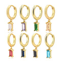YHE0252 925 Sterling Silver Gold Fine Purple Pendiente Piercing Drop Earrings for Women Fashion Luxury Circle Round Jewelry