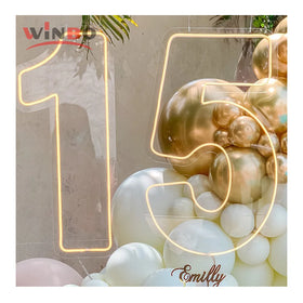 Winbo Rgb Logo Light Number Custom Birthday Age Neon Sign Letters Droshipping Sign Neon for Party Wedding