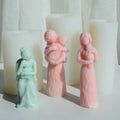 Mother's Day New Design DIY Abstract Pregnant Mother Holding Baby Candle Mold Silicone Cake Tools for Creative Gifts
