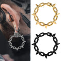 Evorte Gold Plated Spike Chain Hoop Earrings Ear Gauges Stretched Punk Ear Weights Wedding Engagement Body Jewelry Wholesale