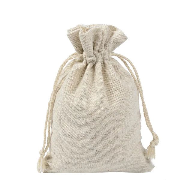 Eco Custom Logo Printed Drawstring Canvas Bags Gift Jewelry Packaging Organic Cotton Canvas Pouch
