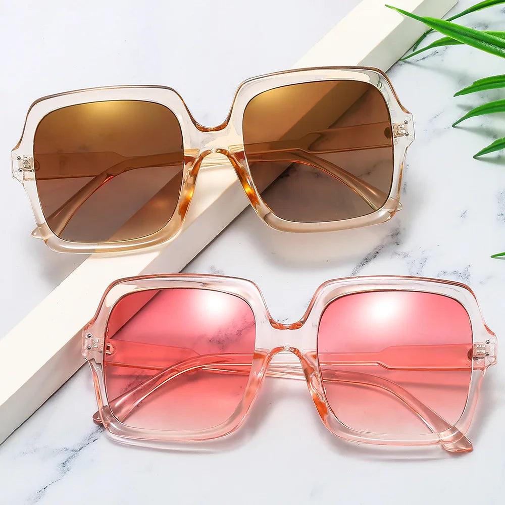 2024 Wholesale Custom Logo New Fashionable Large Square Shaped Rice Nail Shades Trendy Street Photo Sunshade Sunglasses