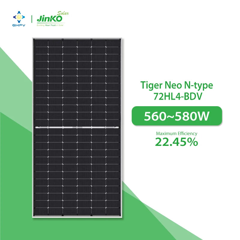 Jinko 560W 565W 570W 575W 580W Bifacial Module Solar Panels 580 Watt Home Solar Panel Zonnepanelen